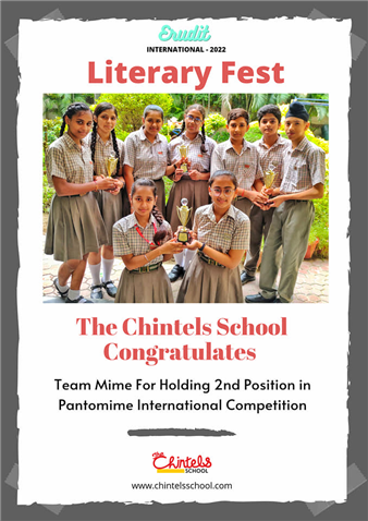 Runner up Team for Mime in Pantomime International Competiton @ Edudit International Literary Festival - 2022